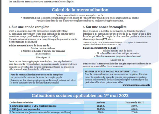 Barème de tarification horaire "UFNAFAAM"