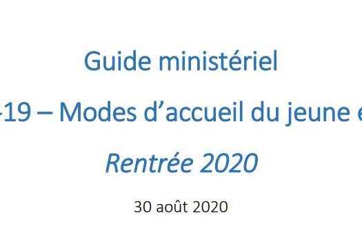 Covid 19 - Mode d'accueil du jeune enfant -  Rentrée 2020 