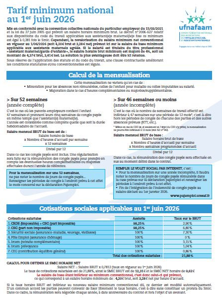Barème de tarification horaire UFNAFAAM 