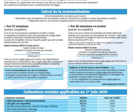 Bar&egrave;me de tarification horaire UFNAFAAM 